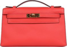 Formal Red Epsom Leather Bag, Evening Bags With Turn-lock Closure In Epsom Leather, Evening Bags With Epsom Leather And Turn-lock Closure, Hermes Kelly Pochette, Kelly Pochette, Mini Kelly, Hermes Birkin 25, Birkin 25, Madison Avenue