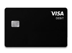 the visa debit credit card is shown on a white background, with an empty space for