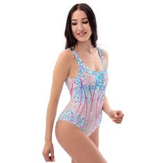 Lover Era Taylor inspired concert outfit/ swimsuit. This outfit is perfect for concerts, Halloween or just for fun.  (Does NOT have real glitter, sequins or sparkles, design is printed onto fabric using sublimation.)  Comes in adult size XS up to 3XL.  This one-piece swimsuit for all figures will bring out your best features. Enjoy the smooth fabric and the flattering design, and show it off by the sea or pool! * 82% Polyester, 18% Spandex * Fabric weight: 6.78 oz/yd² (230 g/m weight may vary by 5% * Chlorine-resistant fabric * Cheeky fit with a scoop neckline and a low scoop back * Zig-zag stitching * Double-layer front  * Four-way stretch material stretches and recovers on the cross and lengthwise grains This product is made especially for you as soon as you place an order, which is why Stretch Disco Bodysuit For Summer, Summer Dancewear Bodysuit For Dance, Summer Party Dancewear Bodysuit, Rave Swimwear For Summer Costume Party, Fitted Rave Swimwear, Pink Fitted Fun Bodysuit, Rave Swimwear With Stretch For Party, Rave Style Stretch Swimwear For Party, Stretch Rave Swimwear For Party