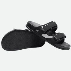 A BIG GAIN FROM SUCH SUMMER SANDALS TO REVISING HEALTHY WALKING CONDITIONS BUILT-IN ARCH SUPPORT | STRAP HOOK&LOOP | WATER-RESISTANCE Prime Inner Arch Support Sole Innovative arch design softens impacts, making every step you take soothing with comfort and excruciating pain from arch issues. Exclusive Dendritic Footbed A special groove under the toe muscle helps your feet sit stable and fit perfectly to reduce pressure, enhance support, and increase interaction during motions. Effective Solution Summer Outdoor Sport Sandals With Textured Footbed, Sporty Sandals With Textured Footbed For Vacation, Black Breathable Sport Sandals For Vacation, Lightweight Sporty Sandals For Vacation, Sporty Lightweight Sandals For Vacation, Black Footbed Sandals For Outdoor Summer, Black Cushioned Sport Sandals For Summer, Beach Slides With Arch Support And Double Strap, Double Strap Sport Sandals For Summer Vacation