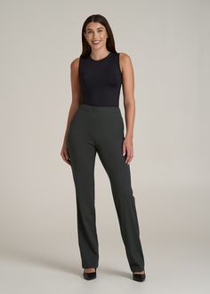 Stand Above the Rest in Style Sleek Pants for Tall Women Introducing your new power player: our tailored Dress Pants. These aren't just tall women's pants; they're a statement. With a flat front design and meticulous tailoring, they epitomize polish and poise. Whether you're commanding the boardroom or charming at a dinner, these women's tall pants ensure you stand out in comfort and style.• Slash and single welt pockets for utility and flair• Flat front for a smooth, modern silhouette• Full len Pants For Tall Women, Scrubs Dress, Straight Leg Dress Pants, Athleisure Summer, Cozy Sleepwear, Formal Pants, Tall Pants, Tailored Dress, Sports Blazer