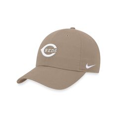 Highlight your fierce devotion to the Cincinnati Reds by wearing this Club cap. Constructed by Nike, this hat features a bold embroidered take on the Cincinnati Reds logo. The adjustable strap on the back will give you a perfect fit each time.Highlight your fierce devotion to the Cincinnati Reds by wearing this Club cap. Constructed by Nike, this hat features a bold embroidered take on the Cincinnati Reds logo. The adjustable strap on the back will give you a perfect fit each time.PRODUCT FEATUR Sporty Red Baseball Cap With Curved Brim, Red Sporty Snapback Hat With Curved Brim, Red Flat Brim Baseball Cap With Embroidered Logo, Red Embroidered Logo Baseball Cap, Cincinnati Reds Logo, Red Embroidered Logo Baseball Cap, One Size, Fabric Strap, Red Logo, Cincinnati Reds