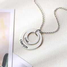 Short Phrases, Gold City, Necklace Chain Types, Circle Ring, Gifts For Your Mom, Xiamen, Engraved Necklace, Circle Necklace, Love Necklace