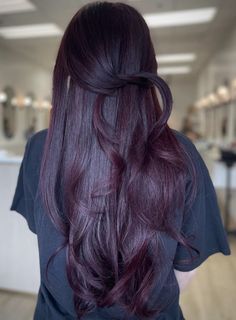 Plum Burgundy Hair, Brown Hair Inspiration, Wine Hair Color, Hair Color Plum, Plum Hair, Red Hair Inspo, Wine Hair, Cherry Hair, Violet Hair