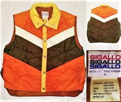 70s 80s vintage Puffer Ski Vest SIGALLO Brand #skivest #vest #puffervest #pufferjacket #vintagevest #vintagepuffer  #puffervest #pufferjacket #downvest #pufferdownvest #woolrichvest #vintagevest #vintagepuffervest #vintagedown 70s Puffer Vest, 70s Puffer Jacket, 80s Puffer Jacket, Vest Outfits Men Streetwear, Puffer Vest Outfit Men, Vest Outfits Men, Puffer Vest Outfit, 70s Inspired Outfits, Nordic Skiing