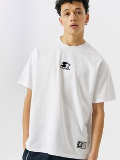 This is a trendy and unique t-shirt by STARTER that is made out of high quality and sturdy material. With distinctive mood of the design and comfortable wear, you can style it for your casual daily outfit.- Woven logo labels detail- Round ribbed neckline- Logo embroidery detail on the front White Basic T-shirt With Back Print, White Trendy T-shirt With Back Print, Trendy White T-shirt With Back Print, Basic White Tops With Back Print, White Basic Tops With Back Print, Urban White T-shirt With Branding, White Cotton T-shirt With Back Print, Urban Style White T-shirt With Branding, Trendy White T-shirt With Branding