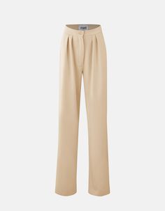 Materials: beige crepe fabric buttons    colors: beige crepe    description:  pants high-waisted tailored trousers in beige crepe fabric with two side pockets and wide legs.    details: -beige crepe -high-waisted trousers – wide leg    *not sure what size fits you? check our size chart