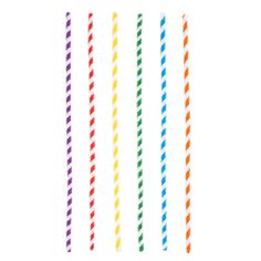 four multicolored straws are lined up