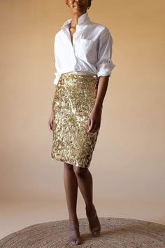 Embroidered Pencil Skirt – Marissa Collections Sequined Top Outfit, Black Pencil Skirt Outfit Dressy, Skirt Party Outfit Night, Sequin Pencil Skirt Outfit, Sequin Skirt Outfit Casual, Gold Sequin Skirt Outfit, Sparkle Skirt Outfit, Glitter Skirt Outfit, Skirt Outfits Dressy