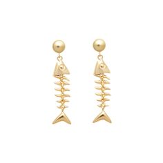 Sardine Earrings | Over The Moon Articulated Fish, Fish Silhouette, Organic Forms, Gold Filled Earrings, Organic Form, Charm Earrings, Statement Jewelry, Mother Daughter, Accessories Shop