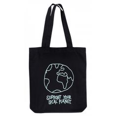 Tote Bag Torekov Local Planet Black online kaufen | CIRCLE - The Sustainable Black Tote Bag Design, Black Tote Bag Aesthetic, Recycling Fabric, Eco Bag Design, Sew Bag, Cloth Painting, Tote Bag Black, Bags Aesthetic, Aesthetic Pics