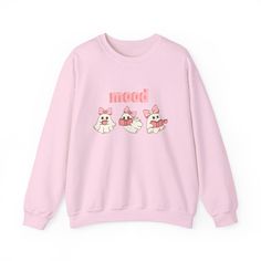 The most cute & ideal sweatshirt to cozy up to this fall 💕available in multiple colors & sizes Kawaii Cotton Sweatshirt For Fall, Fall Cotton Kawaii Sweatshirt, Cute Cozy Fit Long Sleeve Sweatshirt, Cute Cozy Fit Long Sleeve Tops, Kawaii Long Sleeve Sweater For Fall, Kawaii Long Sleeve Tops For Fall, Cute Cartoon Print Fall Sweater, Cute Cartoon Print Sweater For Fall, Fall Cartoon Print Tops For Loungewear