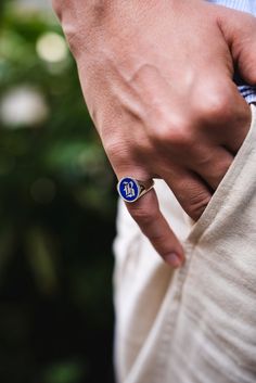 "Blue, black, white enamel gold & silver  signet ring personalized with your initial ♡ materials: 9k gold 14k gold 14k rose gold 14k white gold 18k gold 18k rose gold 18k white gold 925 sterling silver 14k gold plated rose gold plated what is gold/rose gold plated: gold/rose gold plated is genuine 925 sterling silver that has been expertly plated with a thick layer of 14k gold/rose gold ring face: 13 x 15 mm the ring has solid back ♡ size: we offer sizes from 3 to 13 1/2 for bigger size requests, please send a message ♡ important note about the ring size: ♡ to be able to make a ring which fits perfectly we kindly ask you to double check your ring size as shown in \"how to measure your ring size\" chart in the gallery before placing your order. shipping: ♡ all our listings include free expe Classic Black Enamel Ring For Gift, Classic Enamel Ring Jewelry, Formal Engraved Enamel Signet Ring, Classic Enamel Ring, Personalized Enamel Ring For Anniversary, Personalized Enamel Anniversary Ring, Personalized Anniversary Enamel Ring, Classic Gold Enamel Signet Ring, Yellow Gold Enamel Signet Ring For Anniversary