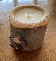 a candle that is sitting on a table