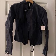 Free People Navy Moto Jacket - Nwt! Size 2 80s Clothes, 80s Outfit, Free People Jacket, Moto Jacket, Style Board, Free People, Color Blue, Size 2, Jackets For Women