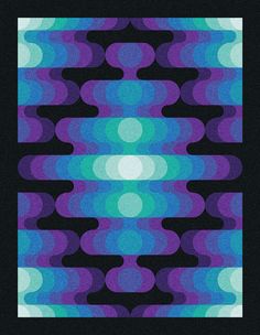 an abstract pattern with blue, purple and green circles on black background in square format