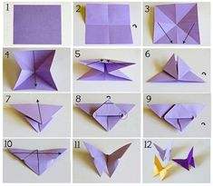 step by step instructions to make origami butterflies