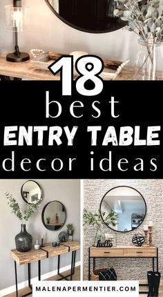 Entry Way Table With Seating, Modern Farmhouse Living Room Entryway, Small Entrance Way Ideas Front Entry, Hallway Tables Ideas, Modern Farmhouse Entry Table Decor, Entry Way Furniture Small Spaces, Front Hallway Table Decor, Oval Entryway Table, Candles On Console Table