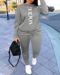 Elluis - Exclusive Plus Size Letter Print Sweatshirt and Drawstring Sweatpants Ensemble Tie Dye Sweatsuit, Plus Size Tracksuit, Drawstring Sweatpants, Letter Decoration, Letter Print Sweatshirt, Sweatshirt Set, Sweatpants Set, Casual Sporty, Print Sweatshirt