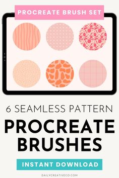 the 6 seamless pattern procreate brushes