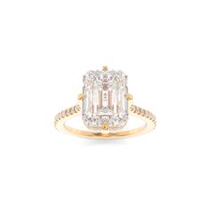 Emalyn Ring with Emerald Cut Center Stone | The True Gem Ring Emerald, Beautiful Engagement Rings, Platinum Metal, Emerald Cut Diamonds, Champagne Gold, Gold Platinum, Video Footage, Solitaire Engagement, Solitaire Engagement Ring