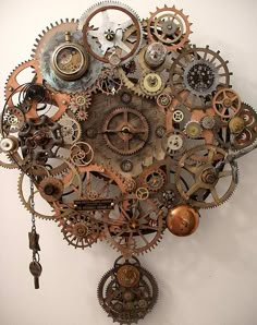 Steampunk Breathe Pendulum Clock by Erin Keck.  More here!  This is a steampunk clock that was created for  "New Artist" Gallery showing at Gallerie 13 in Mechanicsburg, PA Steampunk Kunst, Steampunk Crafts, Steampunk Clock, Diesel Punk