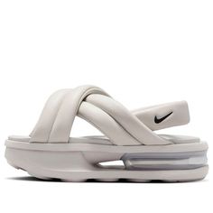 Nike Leather Sport Sandals With Cushioned Footbed, Nike White Slide Sandals, Nike White Slip-on Sport Sandals, White Nike Sport Sandals For Beach, Synthetic Sport Sandals With Translucent Outsole And Round Toe, Spring Sport Sandals With Gel Cushioning And Open Toe, Casual Summer Sandals With Air Cushioning, Casual White Sandals With Translucent Outsole, Summer Beach Sandals With Air Cushioning