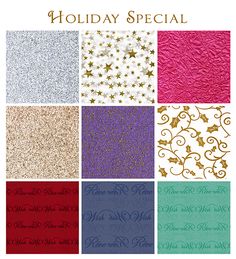 the holiday special pattern is shown in different colors