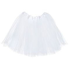 Get girly by dressing your child in fun and frilly designs! White Basic Tutu features layers of layers of sheer tulle in a tutu design with a satin covered elastic waistband. Combine this beautiful skirt with a cute creeper or shirt to transform into a pretty princess!     Details:   Color: White   Size: Fits most 12 Months-5 Years    Content: 100% Polyester  Care Instructions: Hand Wash Cold; Flat Dry; Cool Iron If Needed Tulle Ruffled Petticoat For Costume Party, Ruffled Tulle Petticoat For Costume Party, Tulle Petticoat With Ruffled Skirt For Costume Party, Stretch Tulle Tutu Dress With Ruffles, Spring Costume Party Tutu Dress With Tulle Skirt, White Organza Tutu Dress With Tulle Skirt, Stretch Tulle Tutu Dress For Costume Party, Stretch Tulle Petticoat With Ruffled Skirt, Spring Dance Tulle Tutu Dress