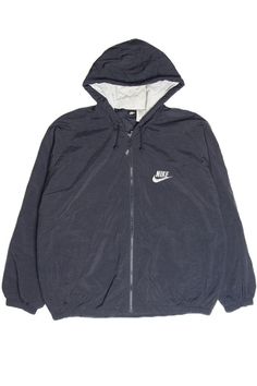 Size: Large Color: Black Material: Nylon / Polyester / Cotton Made In: Malaysia Length: 28" Chest Width: 27" Vintage Condition Notes: - Item is generally in good condition. It shows some signs of wear, but there are no outstanding flaws.   Brand: Nike Nike Windbreaker Vintage, Windbreaker Vintage, Nike Vintage, Nike Windbreaker, Vintage Nike, Hooded Jacket, Clothing Items, Bathing Beauties, Adult Outfits