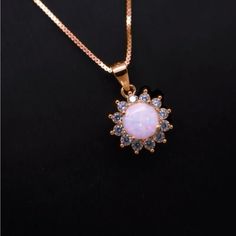 Brand New Gold Opal Necklace, Opal Wedding, Sunflower Necklace, Wedding Party Jewelry, Crystal Blue, I Love Jewelry, Party Jewelry, Opal Necklace, Piercing Jewelry