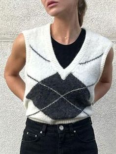 ⚡️Buy V Neck Argyle Sweater Vest Off-White M under $32.00 in Sweaters Online. Style: Casual, Sweet  Color: Off-White  Fabric Content: Polyester, Spandex  Fit Type: Slim fit  Neckline: V Neck  Sleeve Length: Sleeveless. ✓2022 NEW YEAR SALE | $10 OFF OVER $75 CODE: NY1 I $25 OFF OVER $125 CODE: NY2 | $35 OFF OVER $215 CODE: NY3✓Free Shipping on all orders over $69 USD.. Check reviews and order V Neck Argyle Sweater Vest today. Argyle Sweater Vest, Y2k Aesthetic Outfits, Argyle Sweater, New Years Sales, Sweaters Online, Exclusive Fashion, White Fabric, Aesthetic Outfits, White Fabrics