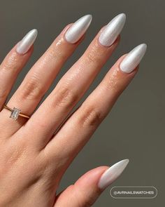 I Do – Lights Lacquer Metallic Nails White, White Sparkly Wedding Nails, Pearly Nails White, Metallic White Nails, Iridescent White Nails, White Metallic Nails, Shimmery White Nails, Pearl White Chrome Nails, White Shimmery Nails