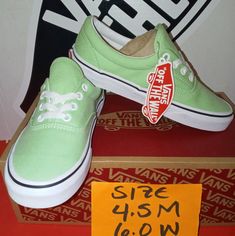 Brand New Authentic Vans With Box And Stickers Attached Same Day Shipping 100% Original Save On Bundles Green Round Toe Skate Shoes For Spring, Green Lace-up Skate Shoes For Spring, Green Skate Shoes With Laces For Spring, Green Skate Shoes For Spring, Green Spring Skate Shoes, Vans Green Round Toe Sneakers, Vans Green Round Toe Skate Shoes, Green Vans Skate Shoes With Round Toe, Green Vans Sneakers With Round Toe