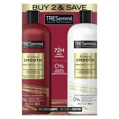 TRESemm Keratin Smooth Shampoo and Conditioner Set, Don't let unruly frizz ruin your style. There's something about silky hair that's full of natural movement that lets you take on the day with confidence. You can now get that style without having to go to a salon with TRESemme Keratin Smooth Shampoo and Conditioner Set. This smoothing shampoo and conditioner for frizzy hair is designed with Lamellar-Discipline technology for smooth, sleek, frizz-defying hair for up to 72 hours. Formulated with Conditioner For Frizzy Hair, Tresemme Keratin Smooth, Keratin Smoothing, Shampoo And Conditioner Set, Herbal Essences, Natural Movement, Frizzy Hair, Silky Hair, 72 Hours