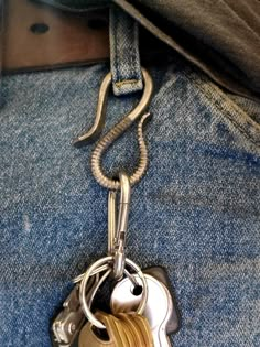 Hand forged steel belt loop keychain. Keys On Belt Loop Aesthetic, Keys On Belt Loop, Steel Aesthetic, Belt Keychain, Simple Keychain, Loop Keychain, Keychain Men, Cool Keychains, Cool Gift Ideas