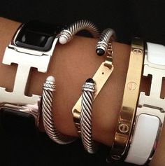 Stackable Bangles, Harry Winston, Arm Party, John Hardy, Designer Style, David Yurman