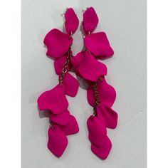 Purchase Separately Or As A Part Of 3 For $39 Offer- (Discount On Items And 1 Shipping Charge For All) Submit Offer/Bundle Discount On The 3 Added Items And I Will Approve For Those That Love Long Dangle Statement Earrings, These Are A Great. They Measure 5" Long And Have A Gold Chain Down The Middle Where The Leaves Hang. They Are 1/2 Inch Across The Top. New In Box 925 Silver Post Back (Pierced Ears) #Barbiecore #Y2k#Contemporary #Fashionearrings #Longearrings #Bigearrings #Statementearrings # Flower Shaped Earrings For Valentine's Day, Flower-shaped Earrings For Valentine's Day, Pink Elegant Flower Earrings For Valentine's Day, Elegant Pink Flower Earrings For Valentine's Day, Trendy Pink Jewelry For Formal Occasions, Mother's Day Party Flower Earrings, Party Earrings For Mother's Day, Pink Dangle Flower Earrings For Mother's Day, Dressy Earrings