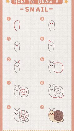 how to draw a snail step by step instructions for kids and beginners - screenshot