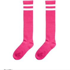 Pink Baseball Knee High Socks Trendy Pink Knee-high Socks For Winter, Pink Stretch Casual Socks, Casual Pink Knee-high Socks, Sporty Pink Socks For Sports, Sporty Pink Sports Socks, Pink Stretch Knee-high Socks, Trendy Pink Stretch Socks, Trendy Stretch Pink Socks, Trendy Pink Knee-high Socks For Spring