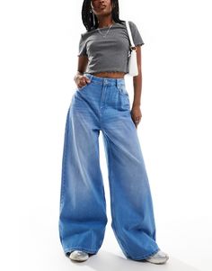 Jeans by Bershka Denim days on repeat Wide leg High rise Belt loops Functional pockets Super Wide Leg Jeans, Jean Large, Denim Day, Winter Party Dress, Satin Slip Dress, Maxi Dress Trend, On Repeat, Petite Maternity, Plus Size Pregnancy