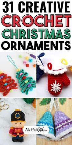 crochet christmas ornaments are featured in the book 31 creative crochet christmas ornaments