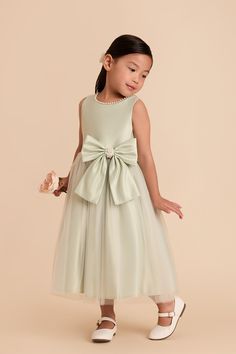 2 / sage Sage Green Flower Girl Dress, Sage Flower Girl Dress, Green Flower Girl Dresses, Sage Green Flowers, Bridesmaids Ideas, Wedding August, Fern Flower, Satin Flower Girl Dress, Girls Attire