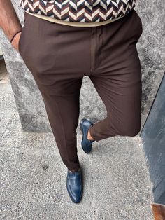 Color Code: Brown Pants Material: 68% Viscon, 30% Polyester, 2% Elestan Machine Washable: Yes, But Wash separately Fitting: Slim-Fit Best Mens Pants, Dark Brown Pants, Wedding Pants, Brown Trousers, Office Pants, Casual Dress Pants, Business Casual Dresses, Classic Suit, Mode Masculine