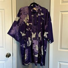 Nwt Japanese Kimono Tag Was Cute But A Piece Of The Tag Remains. Love Everything About This Unique Find In The States. Made In Japan Japan Purple, Purple Kimono, Kimono Pattern, Japanese Kimono, Color Purple, Made In Japan, Tunic Tops, Womens Tops, Japan