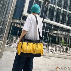 Bird in Bag - Collision color fashion drawstring biker double pocket large crossbody bag fitness sports models shoulder crossbody bag Large Crossbody Bag, Large Crossbody Bags, Sports Models, Street Trends, Color Fashion, Bird In Bag, Colorful Fashion, Sport Fitness, Crossbody Bag