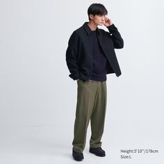 Wide-Fit Pleated Pants | UNIQLO US Uniqlo Men Outfit, Outfits Inspo Men, Uniqlo Outfit, Interview Clothes, Nordic Noir, Smart Clothes, Elegant Texture, Pants Outfit Men, Uniqlo Men