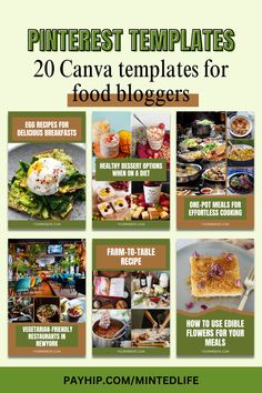 pinterest templates for food bloggers