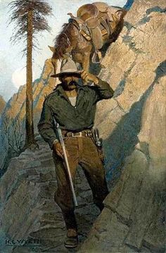 a painting of a man with a dog on his shoulders and an animal on his shoulder