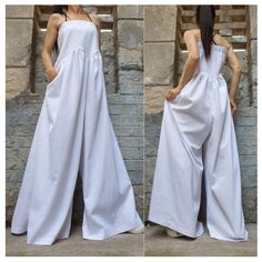 "Sleeveless linen overalls with wide legs with sleeveless side pockets🤩 Extravagant designs and high quality fabrics. The item from the pictures is size S For more information feel free to ask questions. Material &Care Linen Machine wash 30oC Hand wash at low temperatures Do not machine dry Medium hot iron Sizing We make sizes from xs to 5xl as well as customized measures.So don't hesitate to contact us and make one for you. 🛫🎁Shipping🎁 🛬 STANDARD SHIPPING Europe : 6-8 business days USA&Can Sleeveless Loose Fit Jumpsuits For Spring, Full-length Summer Jumpsuits And Rompers With Pockets, Summer Cotton Full-length Overalls, Summer Full-length Jumpsuits And Rompers With Pockets, Full-length Cotton Overalls For Summer, Full Length Summer Jumpsuits And Rompers With Pockets, Full Length Cotton Overalls For Summer, Full Length Jumpsuits And Rompers With Pockets For Summer, Summer Full Length Cotton Overalls